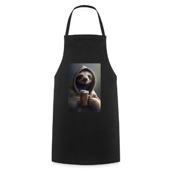 Café grouch du matin bureau du collègue - Tablier de cuisine - noir - Devant - AI Model Male 185 dark (185cm)