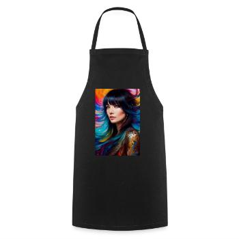 Colorful beauty 14 - Cooking Apron - black - Front - AI Model Male 185 dark (185cm)