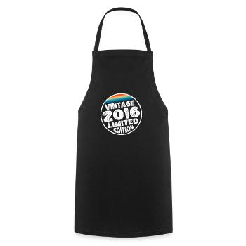 Vintage 2016 Birthday Gift Children's Party - Cooking Apron - black - Front - AI Model Male 185 dark (185cm)