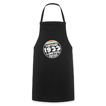 Édition limitée depuis 1933 Cadeau d’anniversaire - Tablier de cuisine - noir - Devant - AI Model Male 185 dark (185cm)