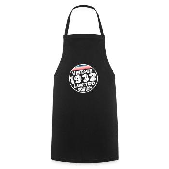 Édition limitée depuis 1932 Cadeau d’anniversaire - Tablier de cuisine - noir - Devant - AI Model Male 185 dark (185cm)
