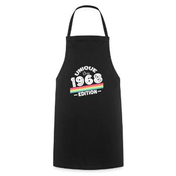 Unique Since 1968 Edition Birthday Vintage 1968 - Cooking Apron - black - Front - AI Model Male 185 dark (185cm)