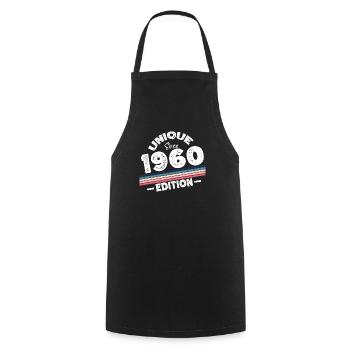 Unique depuis les années 1960 édition anniversaire Vintage des années 1960 - Tablier de cuisine - noir - Devant - AI Model Male 185 dark (185cm)