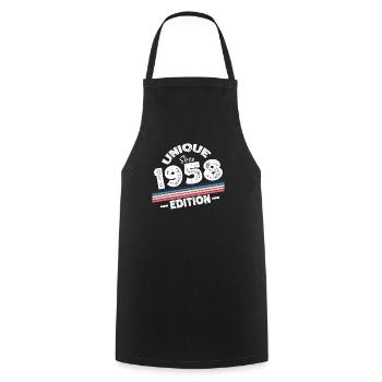 Unique Since 1958 Edition Birthday Vintage 1958 - Cooking Apron - black - Front - AI Model Male 185 dark (185cm)