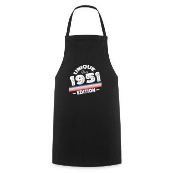 Unique Since 1951 Edition Birthday Vintage 1951 - Cooking Apron - black - Front - AI Model Male 185 dark (185cm)