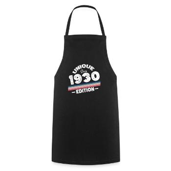 Unique depuis les années 1930 édition anniversaire Vintage des années 1930 - Tablier de cuisine - noir - Devant - AI Model Male 185 dark (185cm)