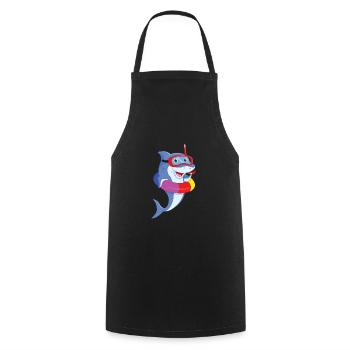 Shark Diving - Cooking Apron - black - Front - AI Model Male 185 dark (185cm)