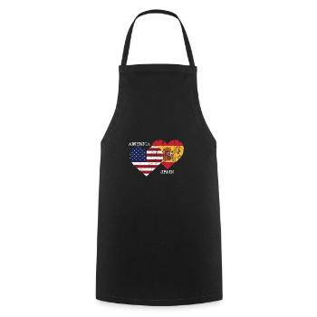 Spain America USA Gift Funny Heart - Cooking Apron - black - Front - AI Model Male 185 dark (185cm)