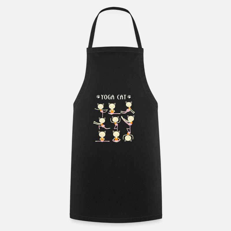 Yoga et chats - Tablier de cuisine - noir