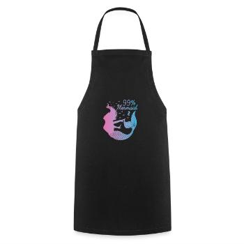 Mermaid - Cooking Apron - black - Front - AI Model Male 185 dark (185cm)