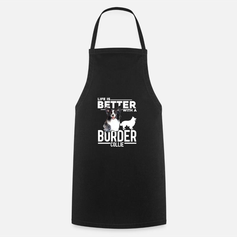 Border Collie - Cooking Apron - black