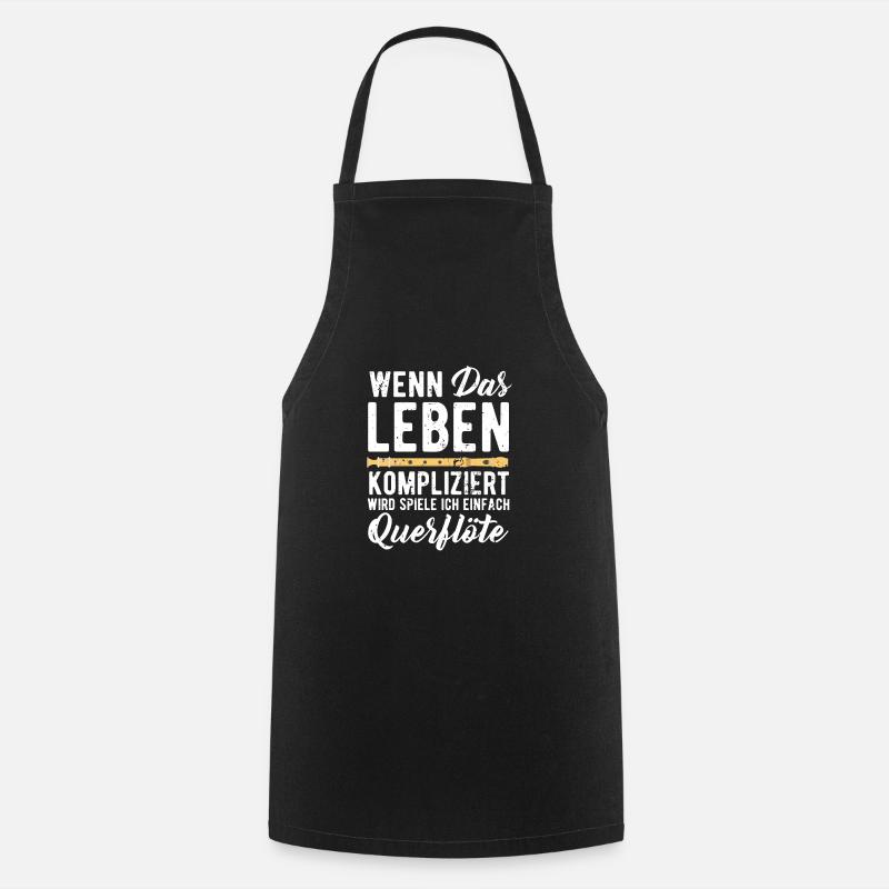 Querflöte - Kochschürze - Schwarz