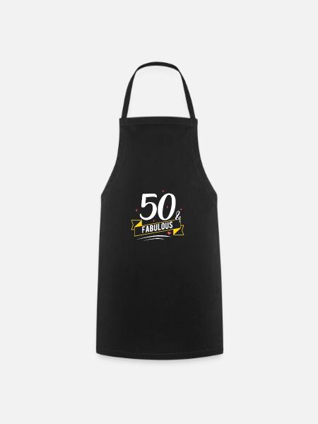 50th birthday - Cooking Apron - black