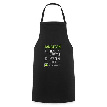 végétalien - Tablier de cuisine - noir - Devant - AI Model Male 185 dark (185cm)