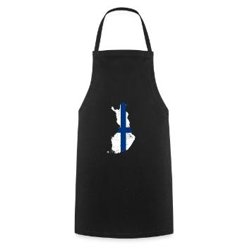Finland - Cooking Apron - black - Front - AI Model Male 185 dark (185cm)