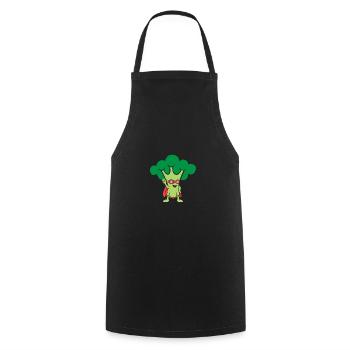Le brocoli - Tablier de cuisine - noir - Devant - AI Model Male 185 dark (185cm)