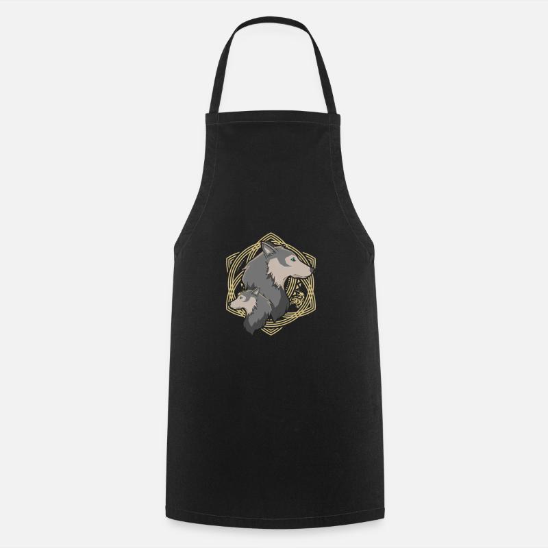 Wolf Wolf Wolf Pack Gift - Tablier de cuisine - noir