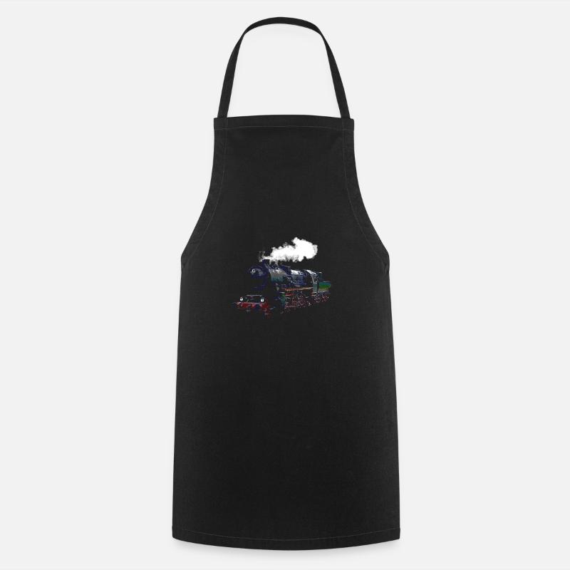 Les trains - Tablier de cuisine - noir