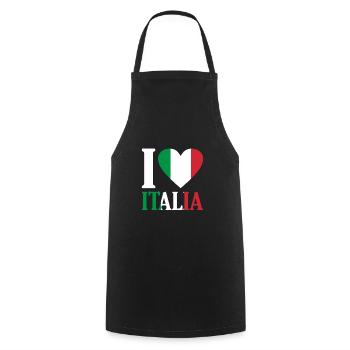 Italy - Cooking Apron - black - Front - AI Model Male 185 dark (185cm)