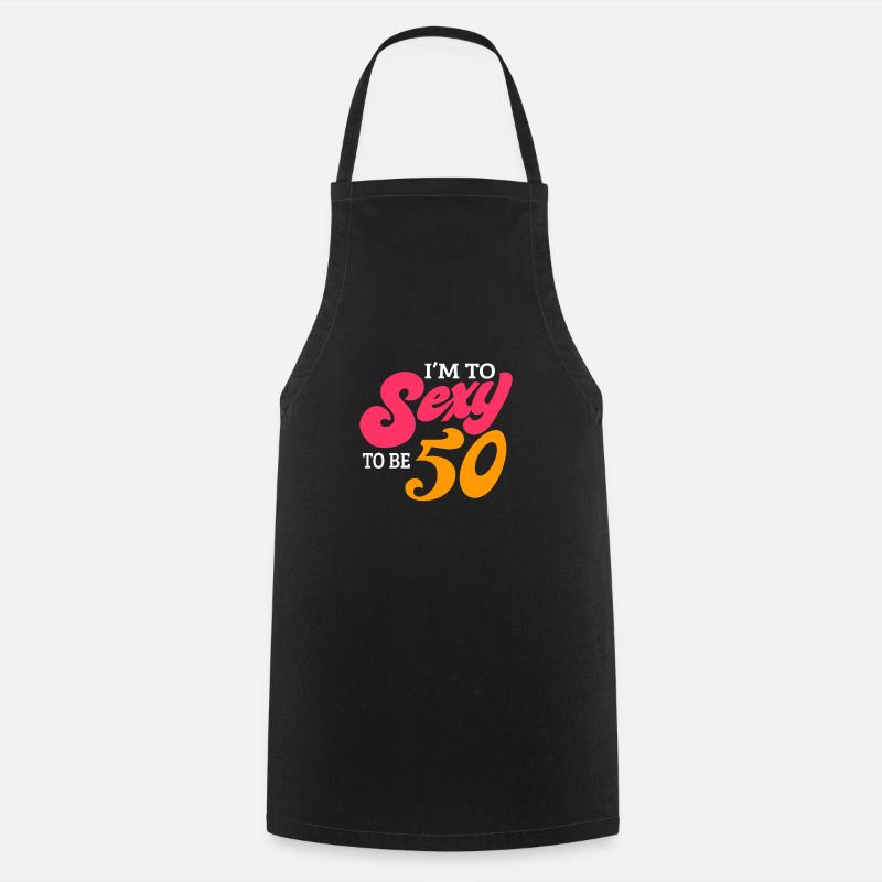 50th birthday - Cooking Apron - black