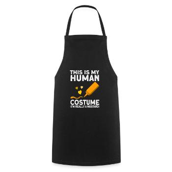 Mustard costume gift - Cooking Apron - black - Front - AI Model Male 185 dark (185cm)