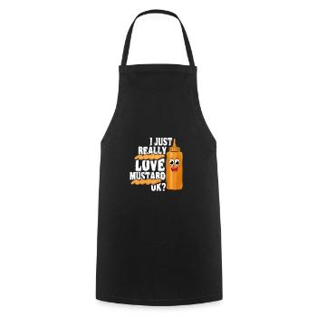Love mustard gift - Cooking Apron - black - Front - AI Model Male 185 dark (185cm)