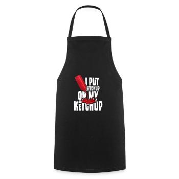 I Put Ketchup On My Ketchup - Cooking Apron - black - Front - AI Model Male 185 dark (185cm)