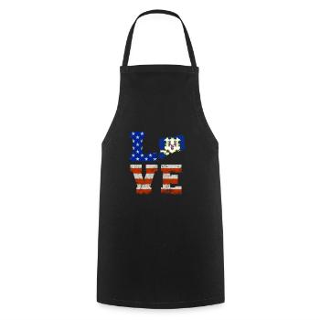 Dear connecticut gift - Cooking Apron - black - Front - AI Model Male 185 dark (185cm)