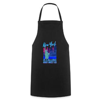 Cadeau de la ville de New York - Tablier de cuisine - noir - Devant - AI Model Male 185 dark (185cm)