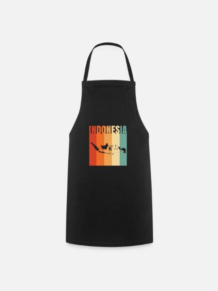 Indonesien Stadtbild Geschenk - Kochschürze - Schwarz
