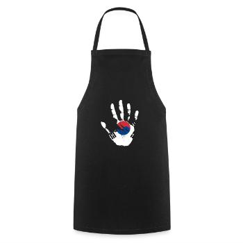 Soutenez le cadeau de la Corée du Sud - Tablier de cuisine - noir - Devant - AI Model Male 185 dark (185cm)