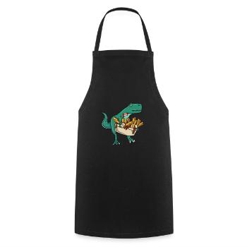 Kanadische Poutine Pommes Frites Mittagessen - Kochschürze - Schwarz - Vorne - AI Model Male 185 dark (185cm)