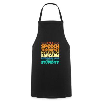 Sprachtherapeut Logopäde Geschenk - Kochschürze - Schwarz - Vorne - AI Model Male 185 dark (185cm)