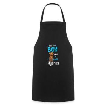 Just a boy who loves hyenas - Cooking Apron - black - Front - AI Model Male 185 dark (185cm)