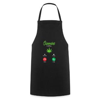 Fumer du cannabis - Tablier de cuisine - noir - Devant - AI Model Male 185 dark (185cm)
