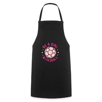 Be a girl with goals Football - Cooking Apron - black - Front - AI Model Male 185 dark (185cm)