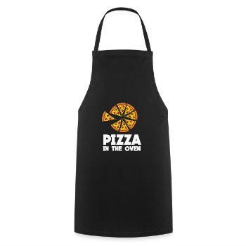 Pizza - Kochschürze - Schwarz - Vorne - AI Model Male 185 dark (185cm)