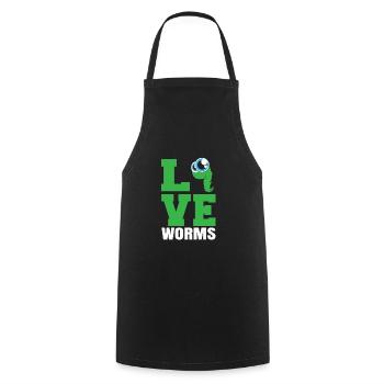 Compost Worms Gift - Cooking Apron - black - Front - AI Model Male 185 dark (185cm)