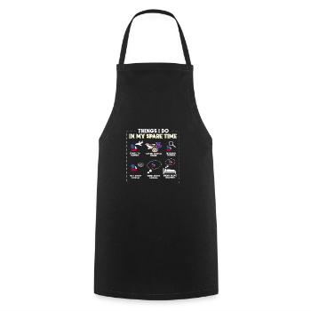 Ce que je fais pendant mon temps libre Géorgie - Tablier de cuisine - noir - Devant - AI Model Male 185 dark (185cm)