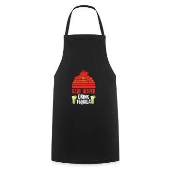 Wasser sparen Tequila trinken - Kochschürze - Schwarz - Vorne - AI Model Male 185 dark (185cm)
