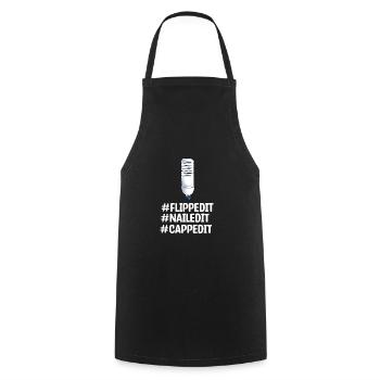 Water Bottle Flipping Flaschendrehen - Kochschürze - Schwarz - Vorne - AI Model Male 185 dark (185cm)