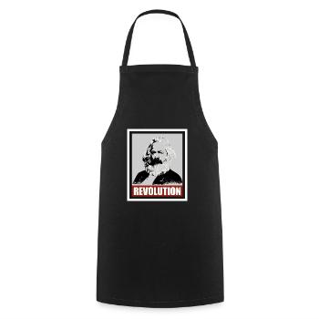 Karl Marx, revolution, communism, socialism! - Cooking Apron - black - Front - AI Model Male 185 dark (185cm)