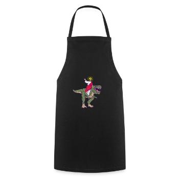 Jésus chevauche une parodie de dinosaure Jésus - Tablier de cuisine - noir - Devant - AI Model Male 185 dark (185cm)