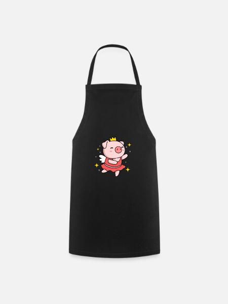 Cadeau de ballerine cochon pour ballerine - Tablier de cuisine - noir