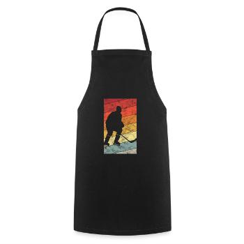 Ice Hockey Ice Hockey Retro Skates Puck Ice - Cooking Apron - black - Front - AI Model Male 185 dark (185cm)