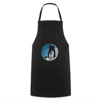 Curling sur glace Curling Retro Cadeau - Tablier de cuisine - noir - Devant - AI Model Male 185 dark (185cm)