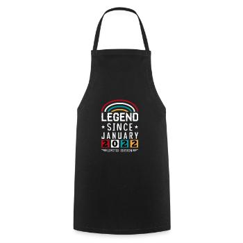 2022 Legend Since Birthday Gift January - Cooking Apron - black - Front - AI Model Male 185 dark (185cm)