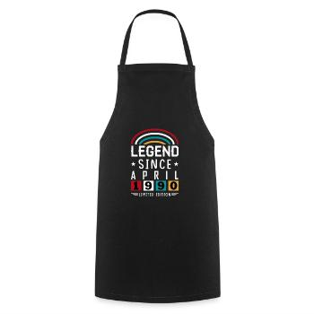 1990 Légende depuis Cadeau d’anniversaire Avril - Tablier de cuisine - noir - Devant - AI Model Male 185 dark (185cm)