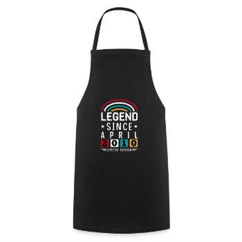 2010 Legend Since Birthday Gift April - Cooking Apron - black - Front - AI Model Male 185 dark (185cm)