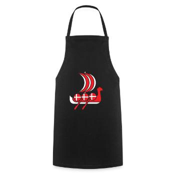 Viking danois - Tablier de cuisine - noir - Devant - AI Model Male 185 dark (185cm)